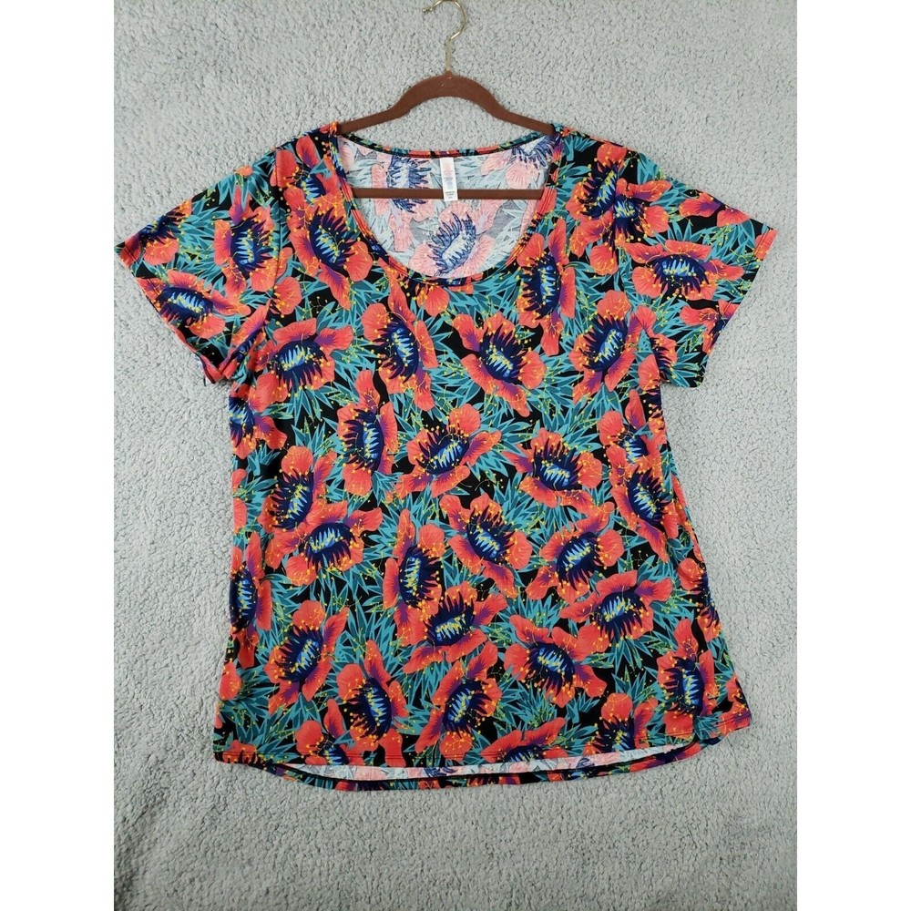 Lularoe Irma Tunic Size XXXL Multicolor Floral Blouse Top